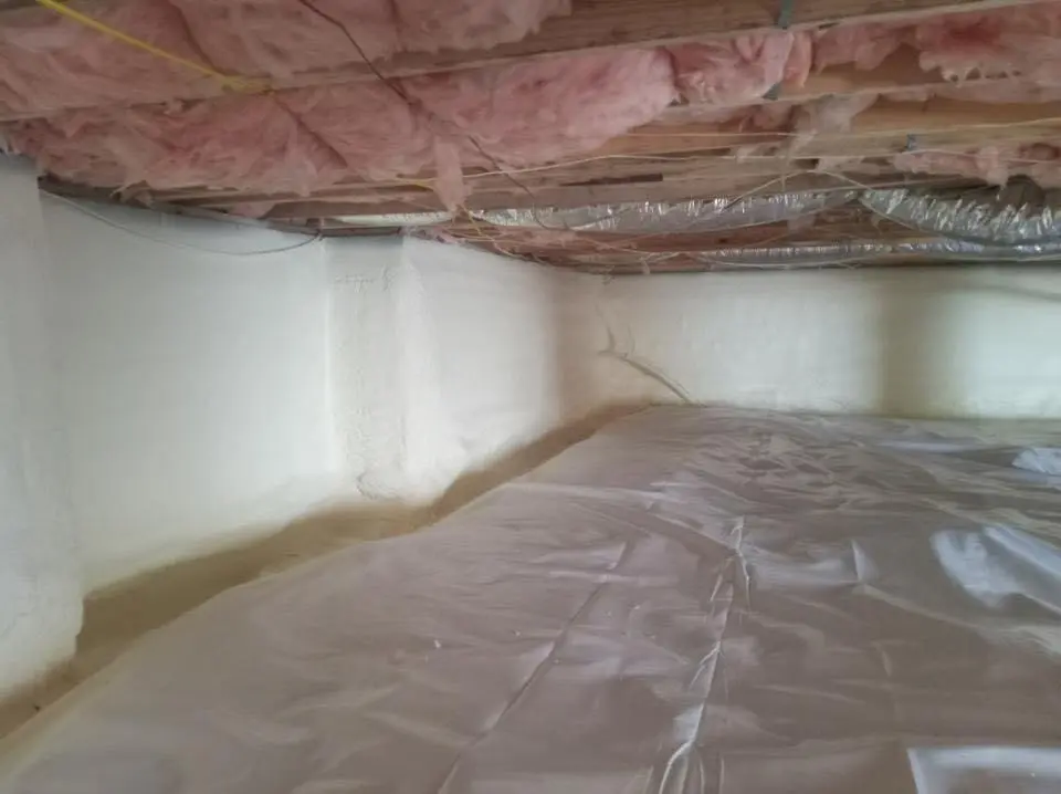 Crawl space encapsulation with closed-cell spray foam for Attic Insulation in Pleasant Valley